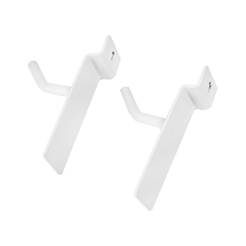 1" Slatwall Hooks, White, Hanger Display,Display Panel Hooks Wire Metal 50Pc Set