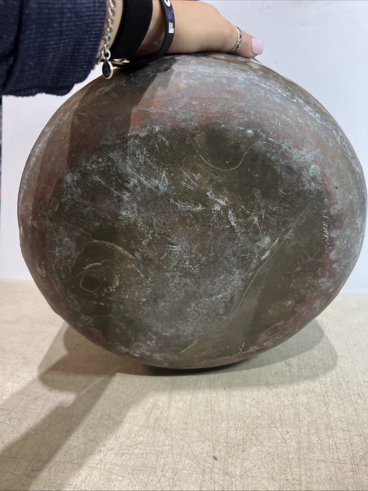 Handmade Fireplace Kettle \ Cauldron, Copper 12"H x 14" diameter