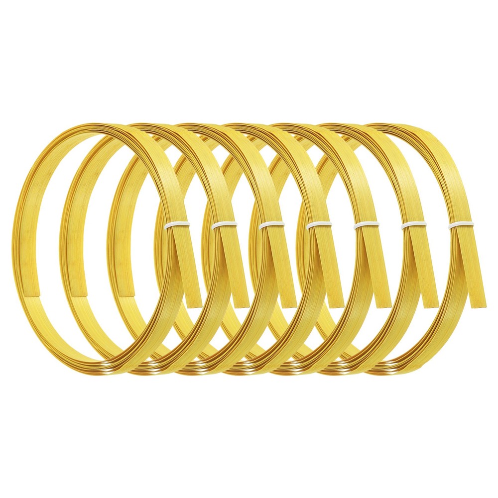 Bamboo Weaving Strips 7/16" x 10Ft 7 Pack Thin Flat Yellow