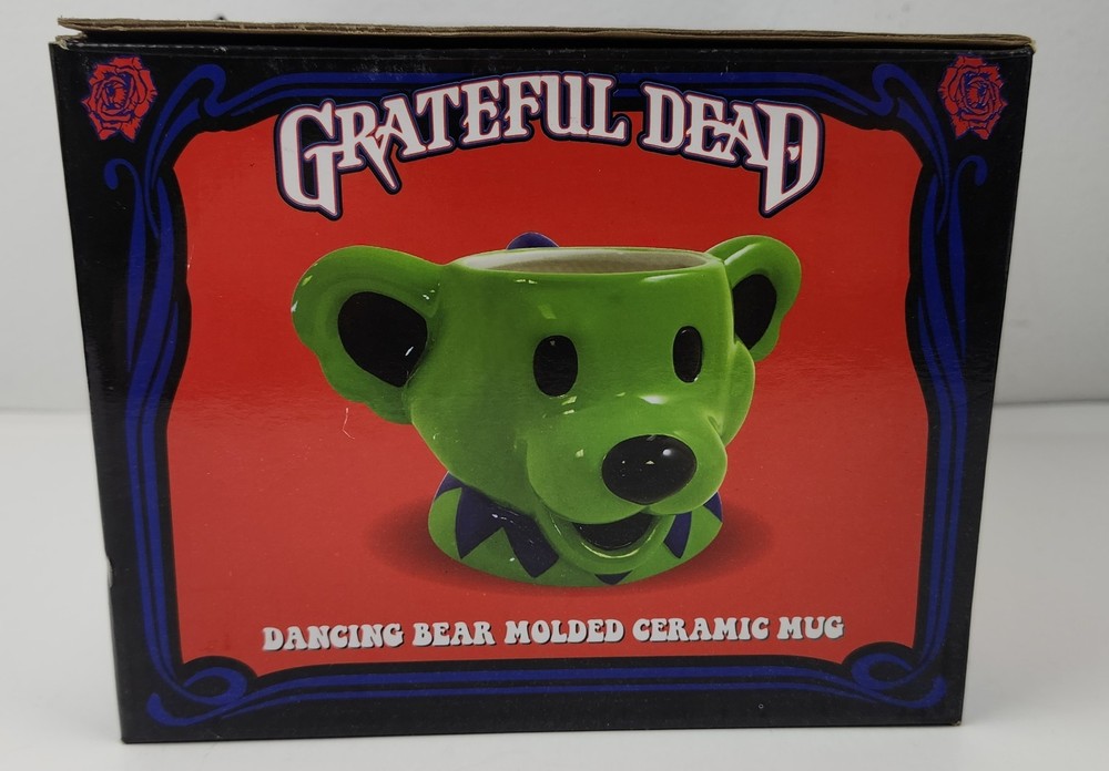Grateful Dead Dancing Bear Molded Ceramic Mug Green Edition 18 Oz. 2015