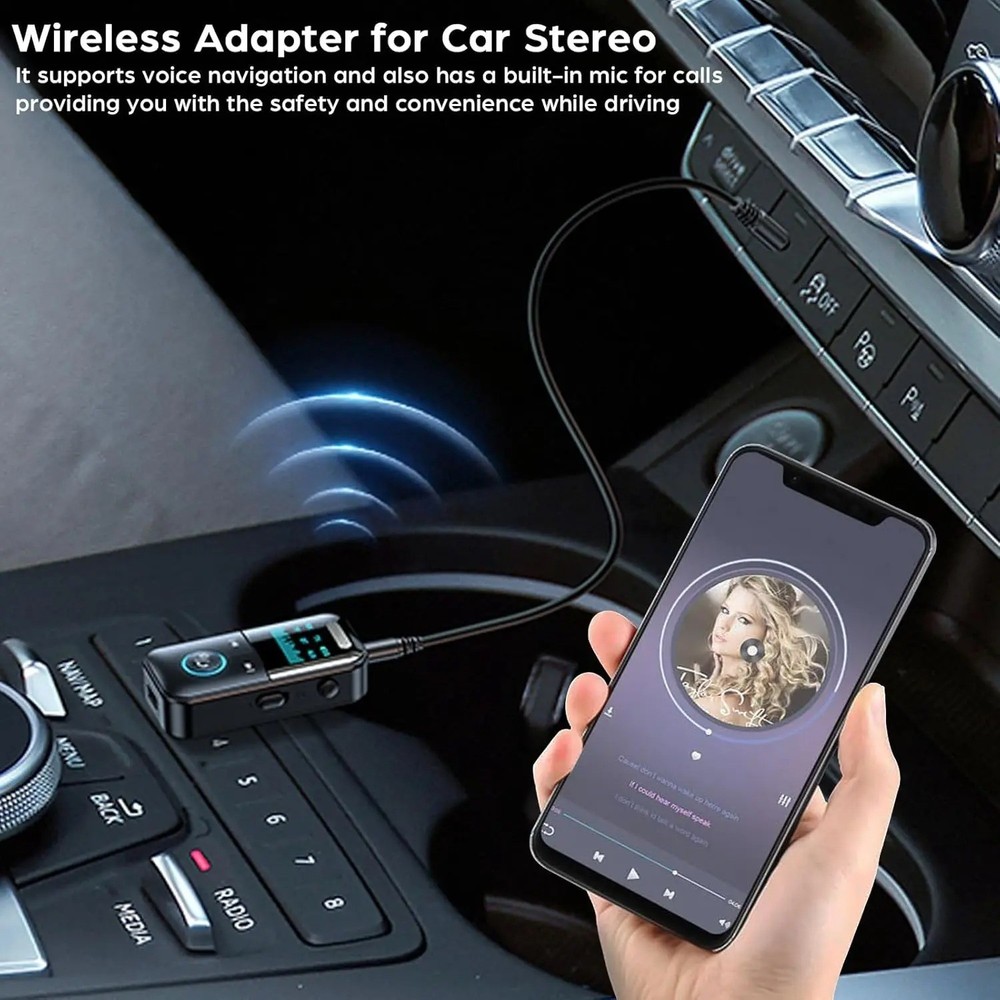 Wireless Bluetooth Transmitter Receiver MP3 Player Car Audio 3.5mm AUX Adapter