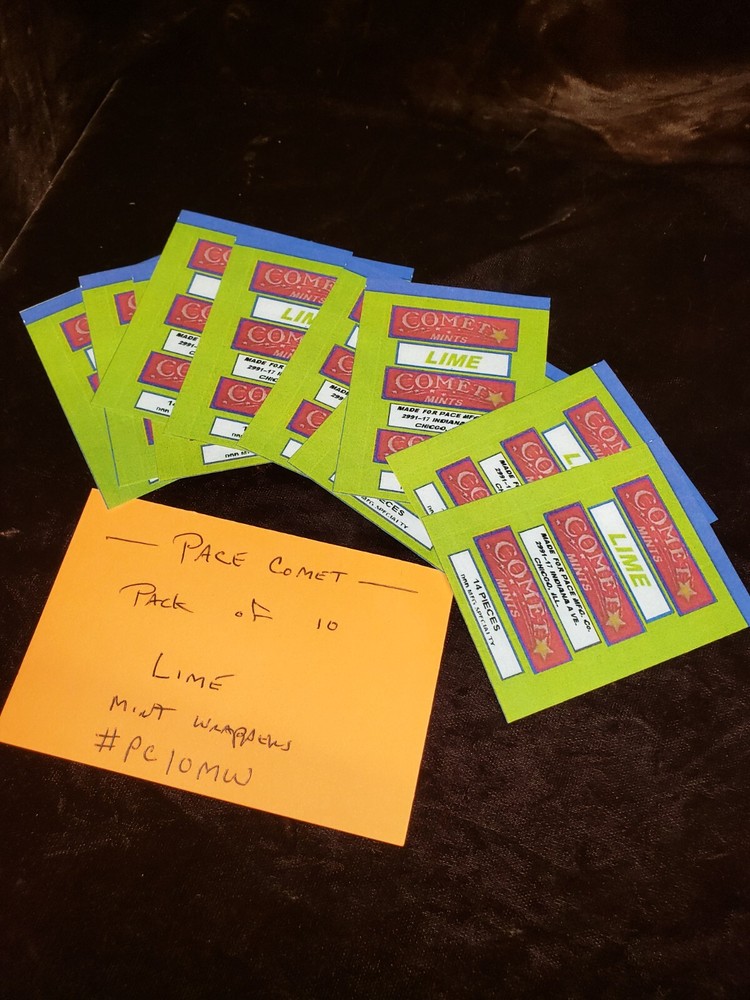 REPRO PACE COMET MINT WRAPPERS "LIME" 10 PACK #PC10 LIME