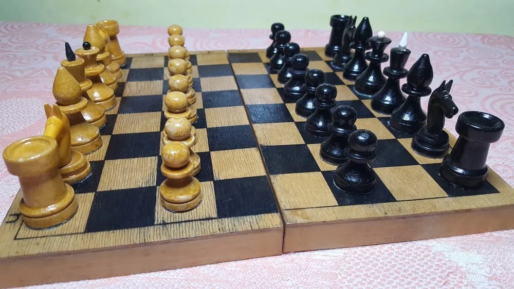 Nice Vintage Wooden Chess Set Soviet USSR