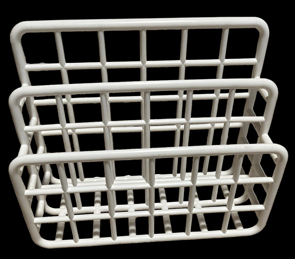 YAFFA Plastic Storage Desk Organizer Mini Catch-All 80s Retro White Vintage