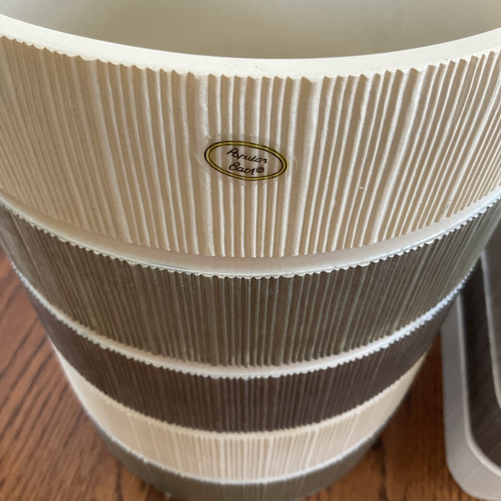 Modern Line “Grey” Waste Basket & Tissue Box Set by Popular Bath