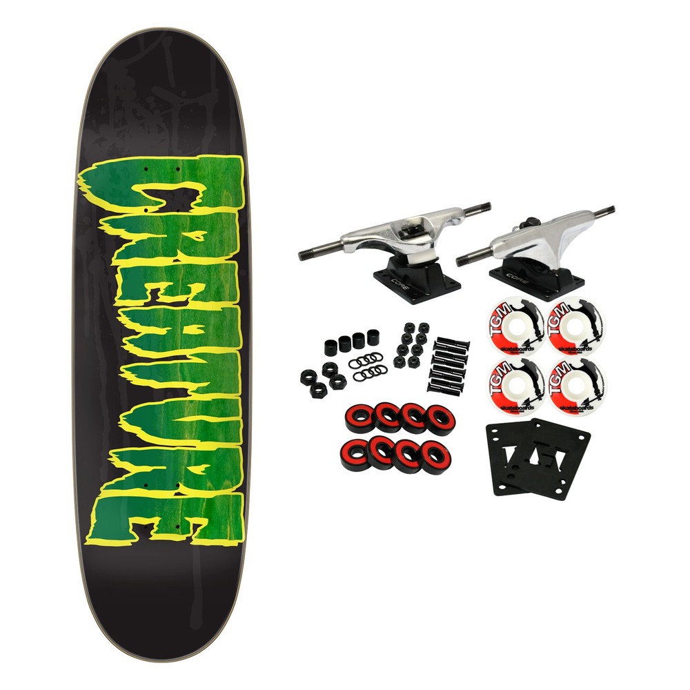Creature Skateboard Complete Logo Spray Black 9.0" x 32"