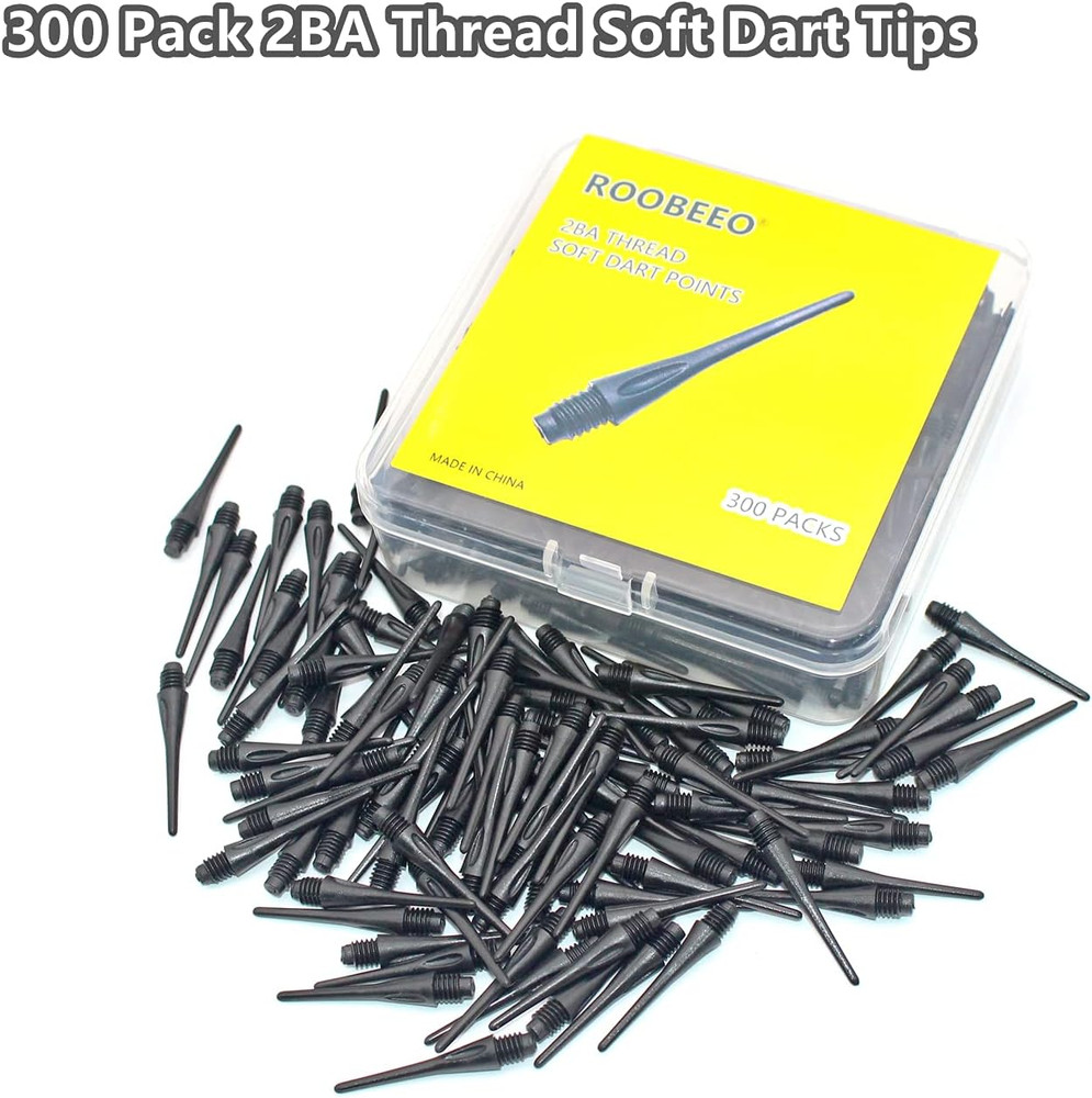2BA Thread Plastic Tip Dart Points 300 Pack Soft Dart Tips Replacement Dart Acce
