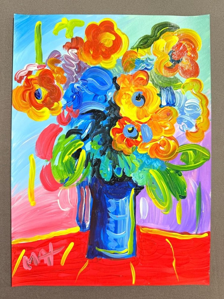 Peter Max Drawing (handmade) Antique paper, signed and sealed