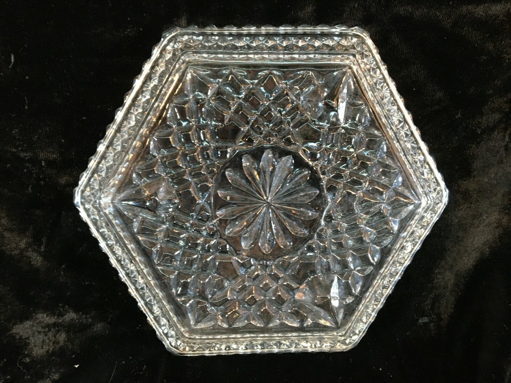Anchor Hocking WEXFORD Footed Hexagonal Shaped Dish