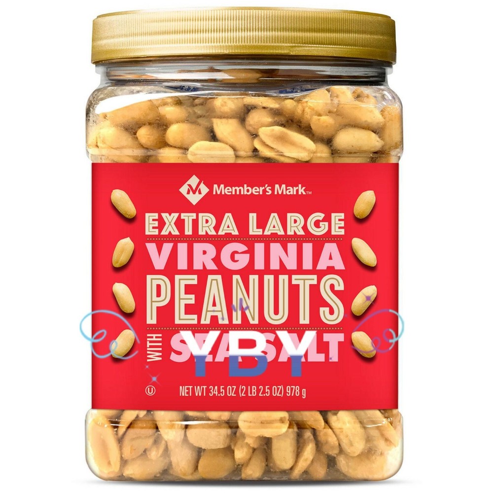 2 Packs Member's Mark Extra Large Virginia Peanuts 34.5 OZ Each Pack