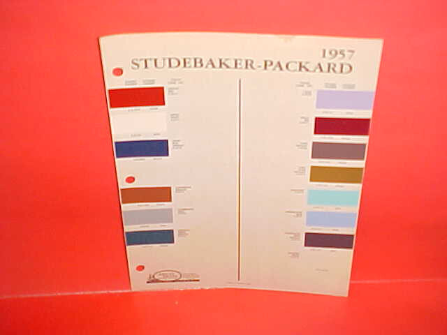 1957 STUDEBAKER PACKARD CLIPPER HAWK CHAMPION COMMANDER PRESIDENT PAINT CHIPS AR