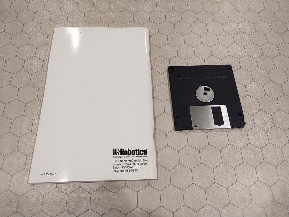 Blast Fax PC modem software, US Robotics, 3.5" floppy disk/manual, 1992, tested