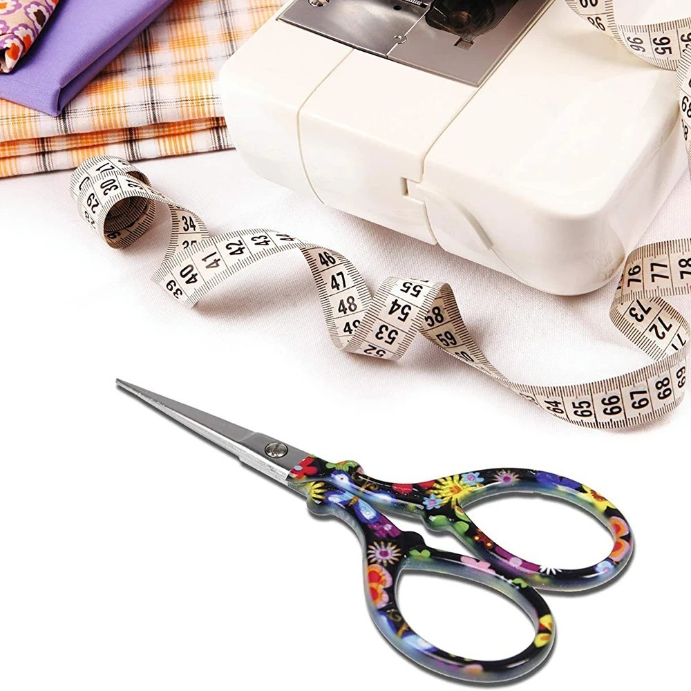 1PC Sharp Embroidery Scissors Sewing Craft Needlework with Leather Cover