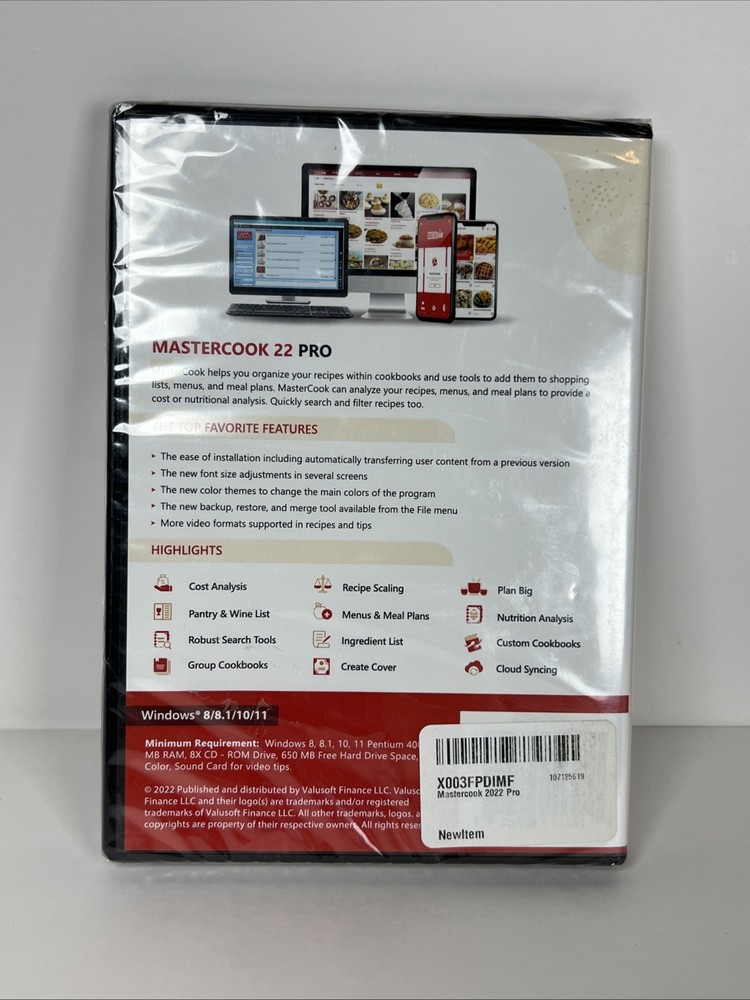 MasterCook 2022 PRO for PC DVD NEW!