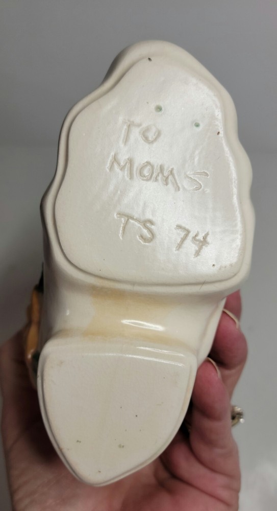 Ceramic Shoe Planter/Vase with Roses