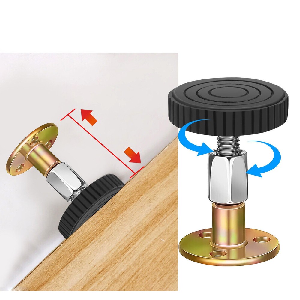 4x Adjustable Threaded Bed Frame Anti-Shake Stabilizer Tool Headboard Stoppers