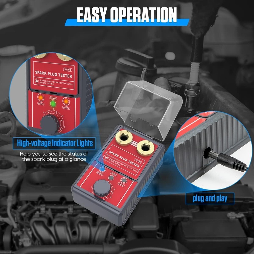 Durable Spark Plug Tester - Simultaneous Testing with Indicator for Engine Care