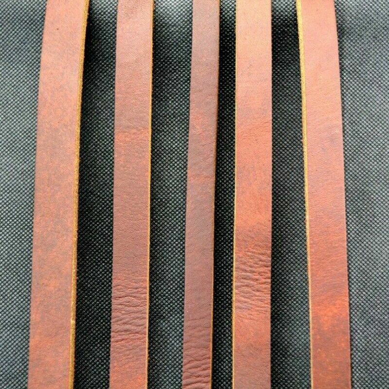 Genuine Real Leather Flat Cord Strap Rope String First Layer Cowhide Ribbon