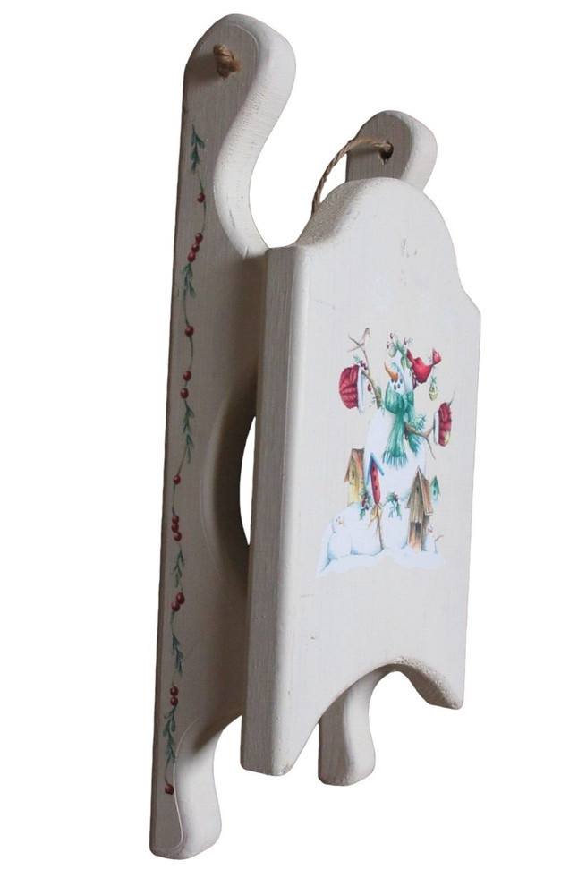 Snowman Christmas Wall Decor Sled