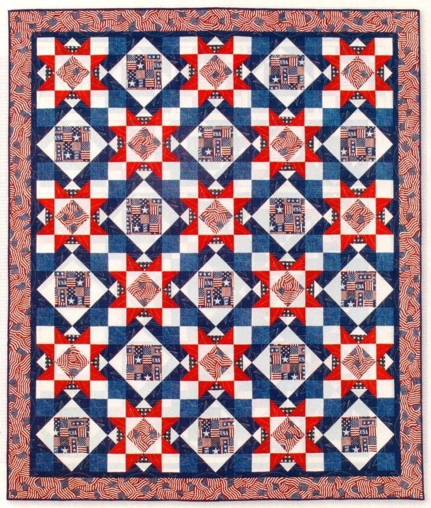 Bountiful Stars Quilt Pattern Pieced NM