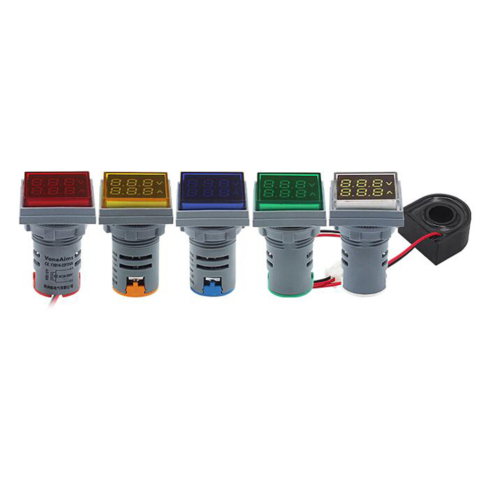22mm digital display AC DC voltage ammeter frequency thermometer indicator light