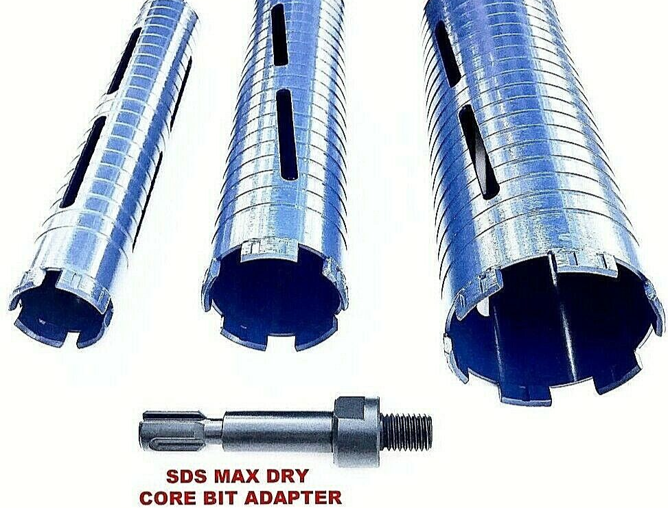 dry core bit set: 2", 2.5" 3.5" for SDS max hammer drill and adapter