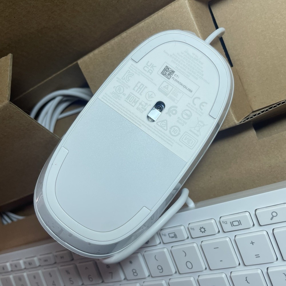 HP 310 White Wired Keyboard and Mouse Combo New