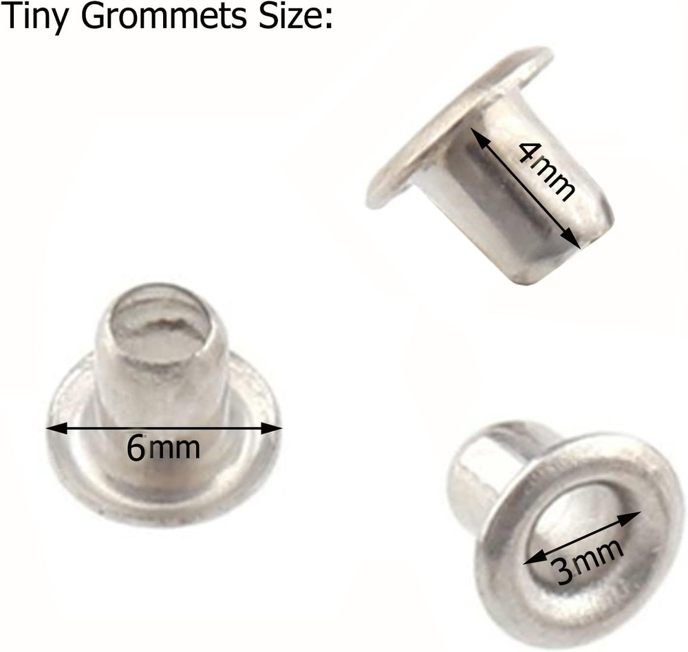 200Pcs 2MM Tiny Grommets Eyelets Self-Backing Eyelets for Beads Crafti