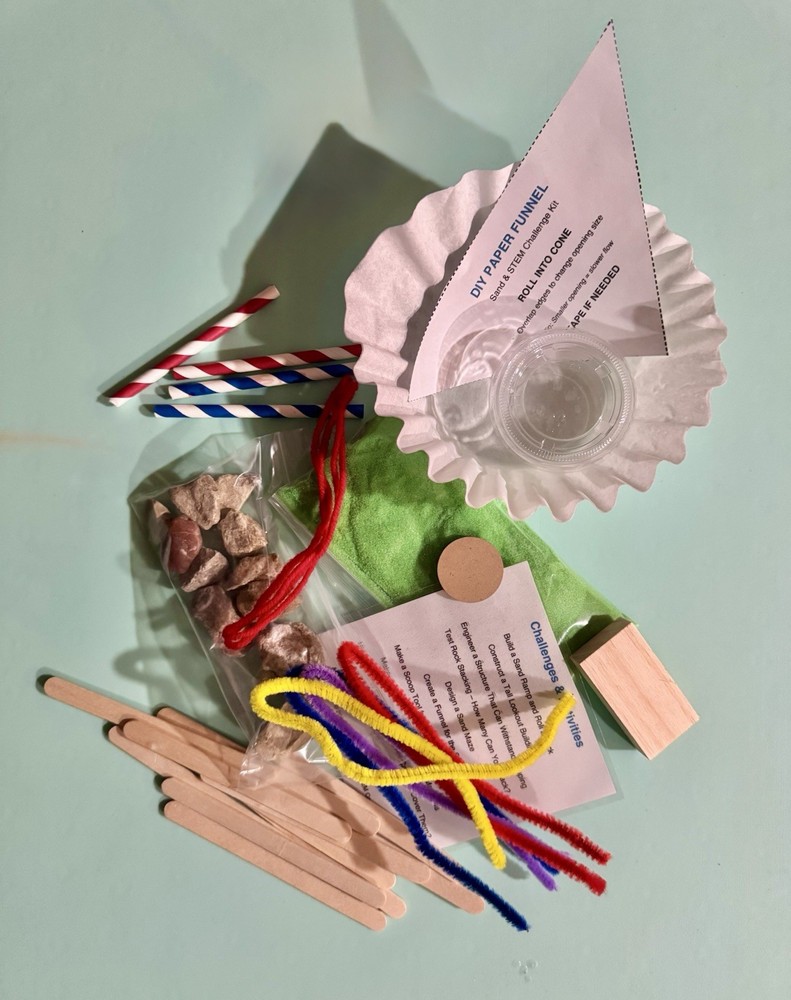 Sand & STEM Challenge Kit Kids Science Engineering Activity Ages 3–10