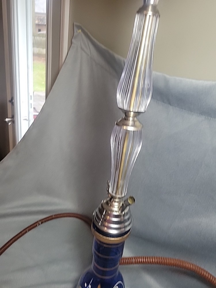 30" Tall Glass Hand Painted Hookah
