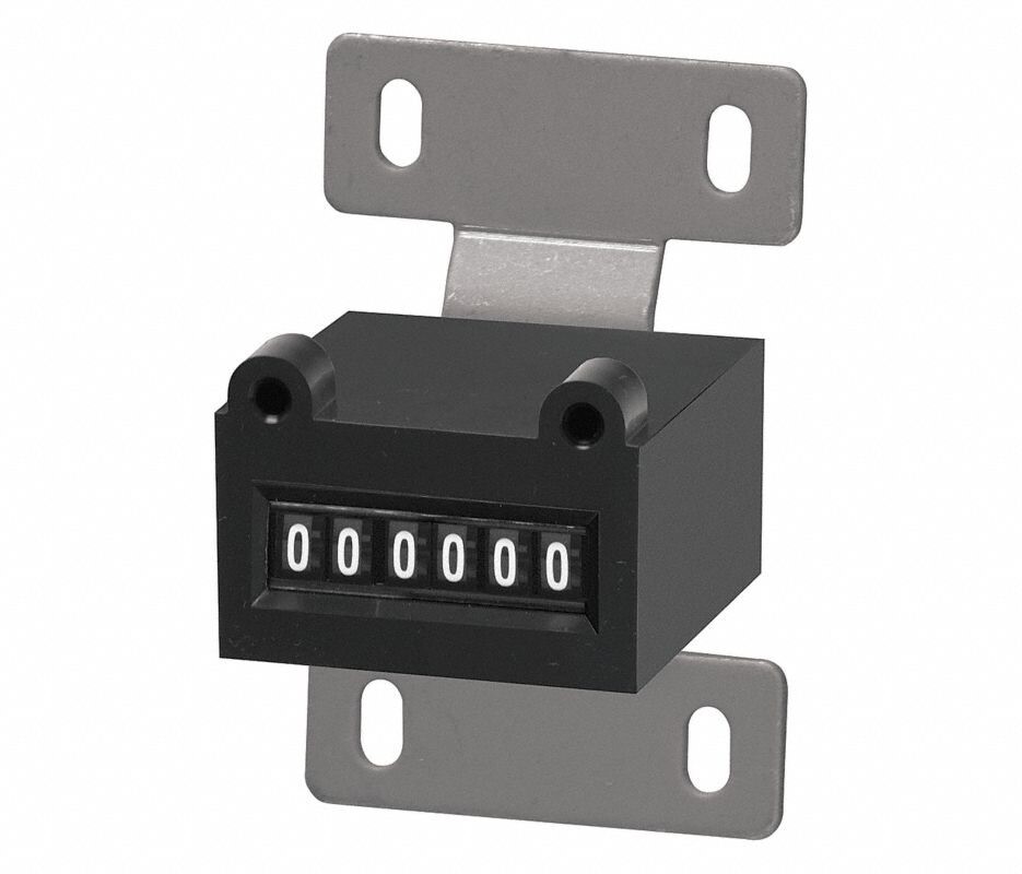 6-Digit 12-Counts Per Sec. Base Mounted Electromechanical Counter