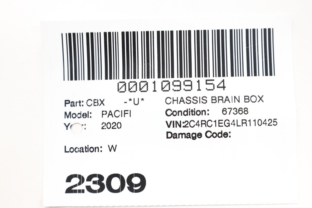 2020 - 2022 CHRYSLER PACIFICA TRANSMISSION CONTROL MODULE UNIT OEM 68425477AA
