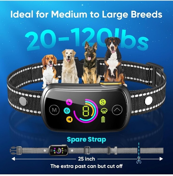 Dog Bark Collar 2 in 1 Separate & Multiple Customized Beep Vibration Shock Mode