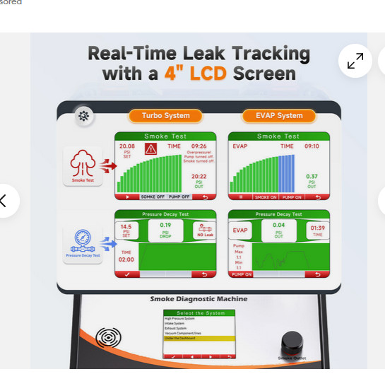Dual Mode EVAP Leak Detector Smoke Machine Tester Turbo System Diagnostic Tool