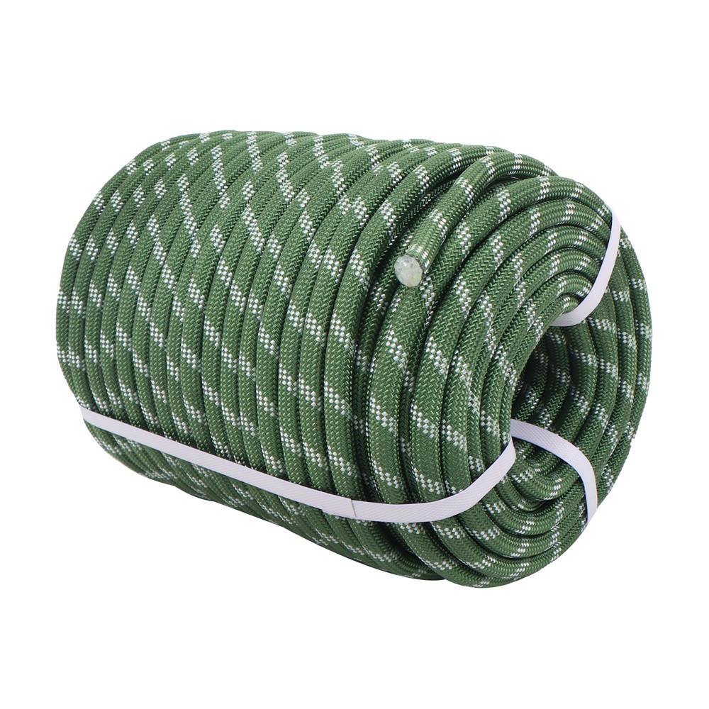 1/2"×200' 48 Strands Polyester Braided Arborist Rope For Tree Work Green & White