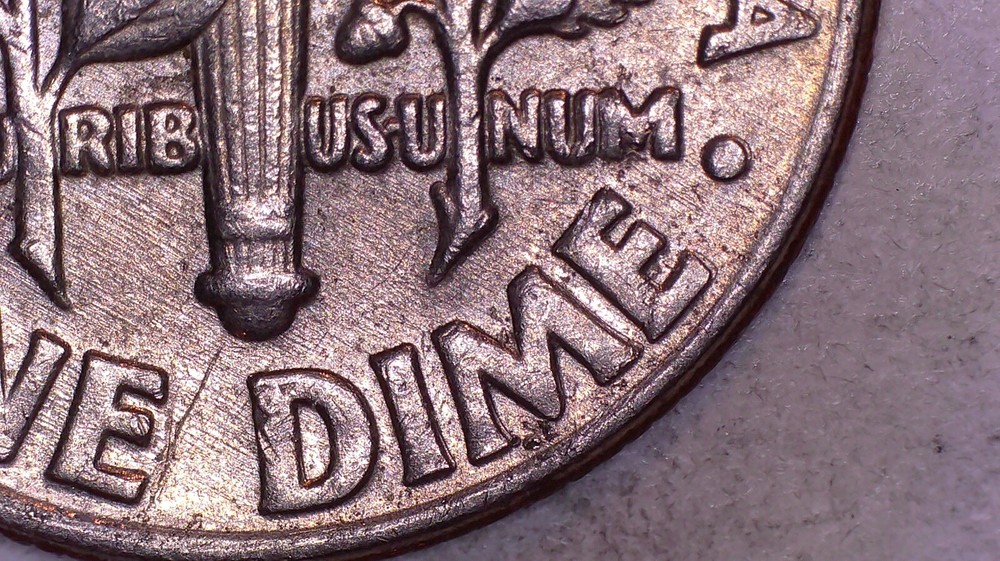 1981 D Roosevelt Dime with Reverse Machine Doubling (#77376)