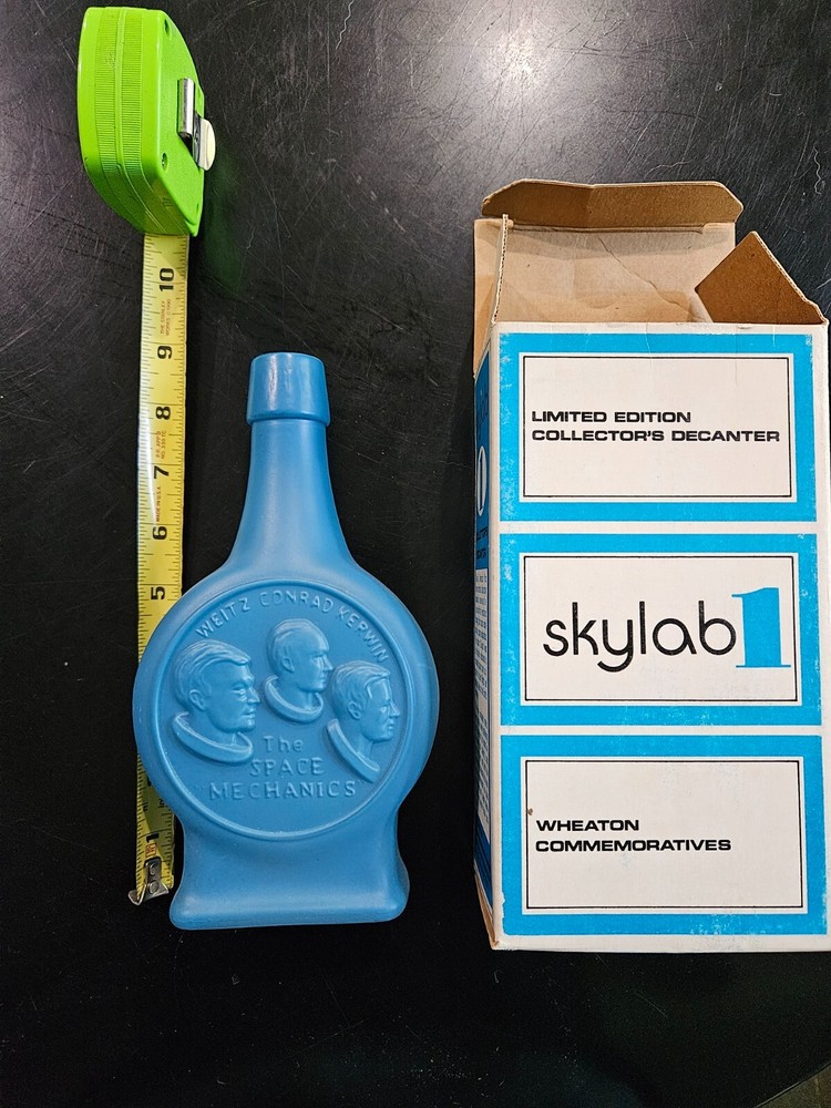 Sky Lab Weaton blue glass commemorative bottle