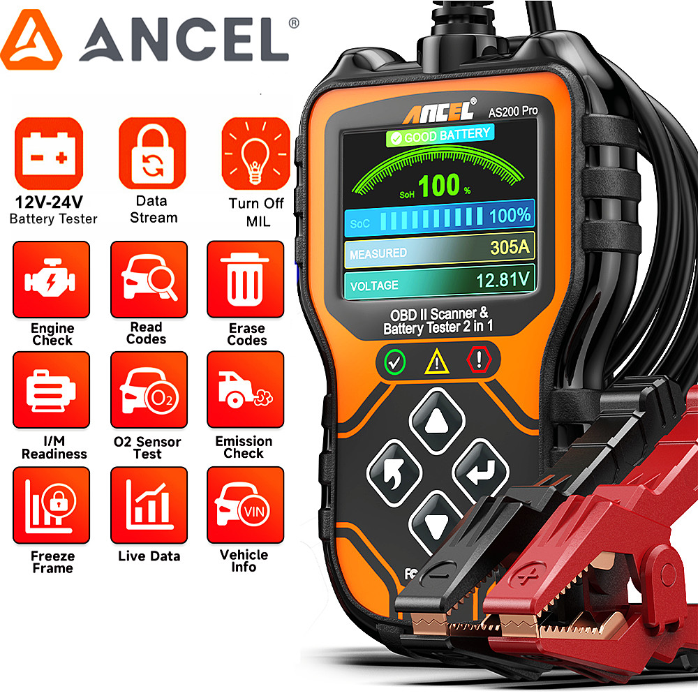 ANCEL AS200 PRO OBD2 Scanner Code Reader OBD II Car Diagnostic Tool Check Engine