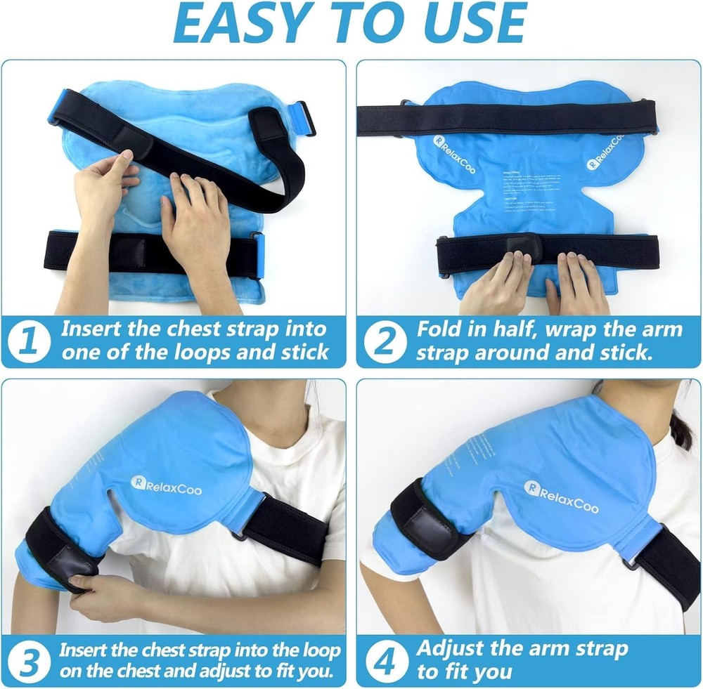 Shoulder Ice Pack Rotator Cuff Cold Therapy, Reusable Gel Ice Wrap for Shoulder