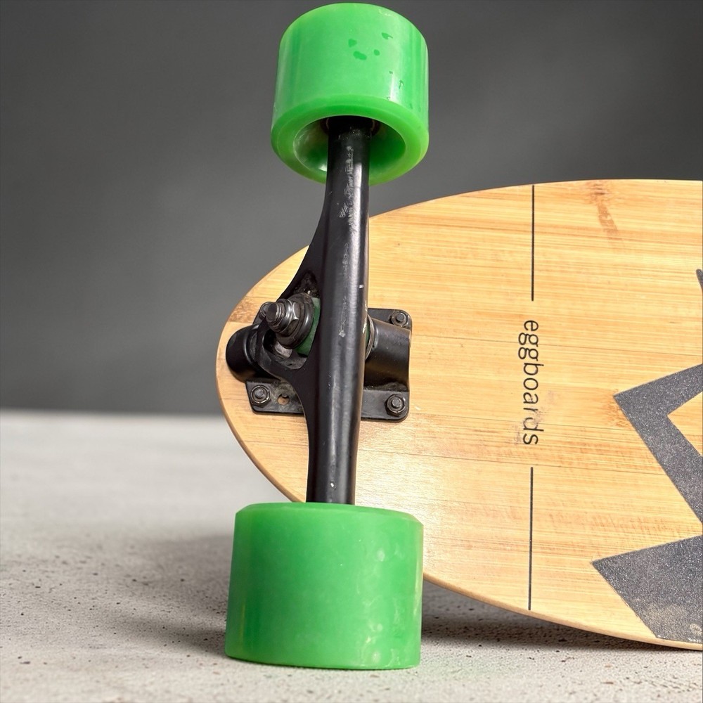 Eggboards Bamboo Mini Cruiser Skateboard Green Wheels Short Deck
