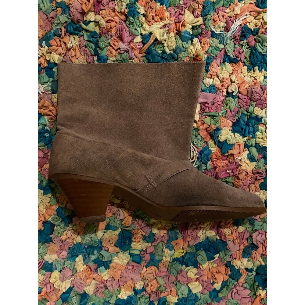 Slouchy Suede Ankle Boots with Low Cone Heel
