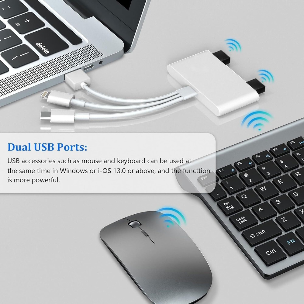 5 in 1 Memory Card Reader USB 3.0 OTG Adapter SD Card Reader For iPhone/iPad~