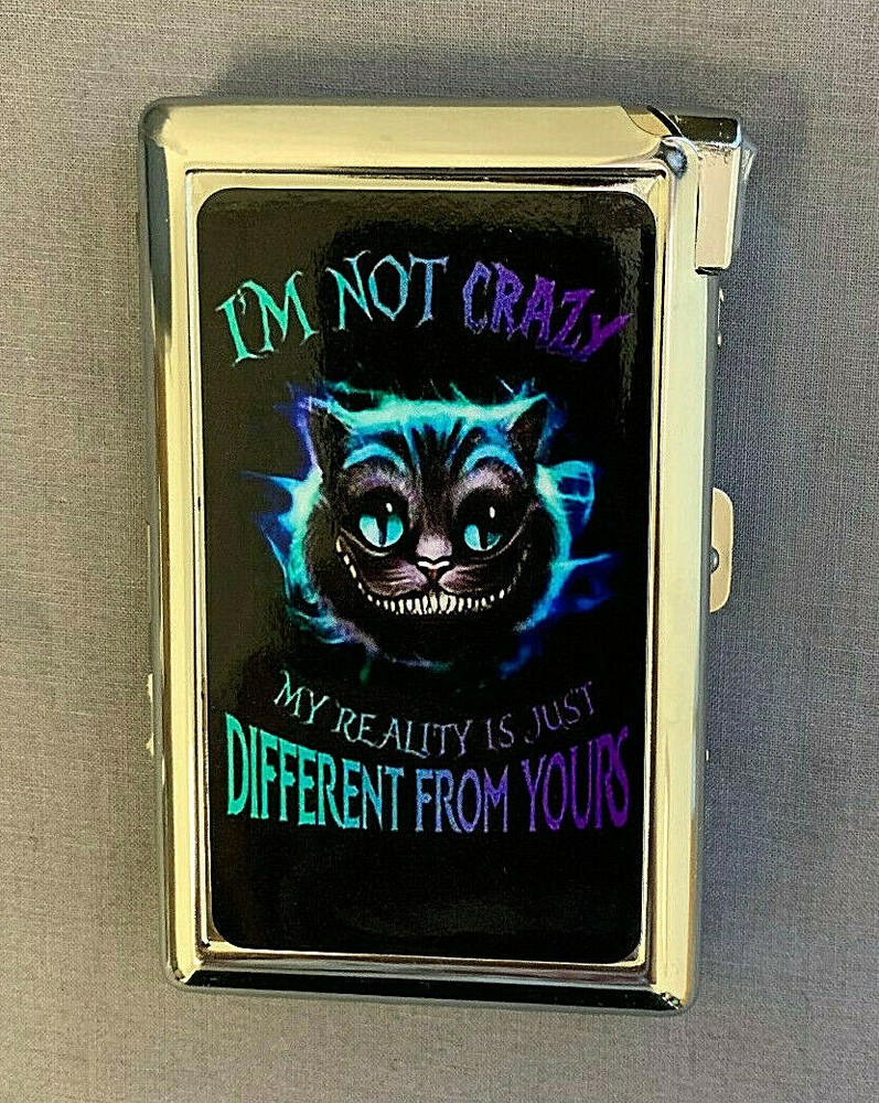 I'm Not Crazy Reality Different 100's Size Cigarette Case with lighter Wallet