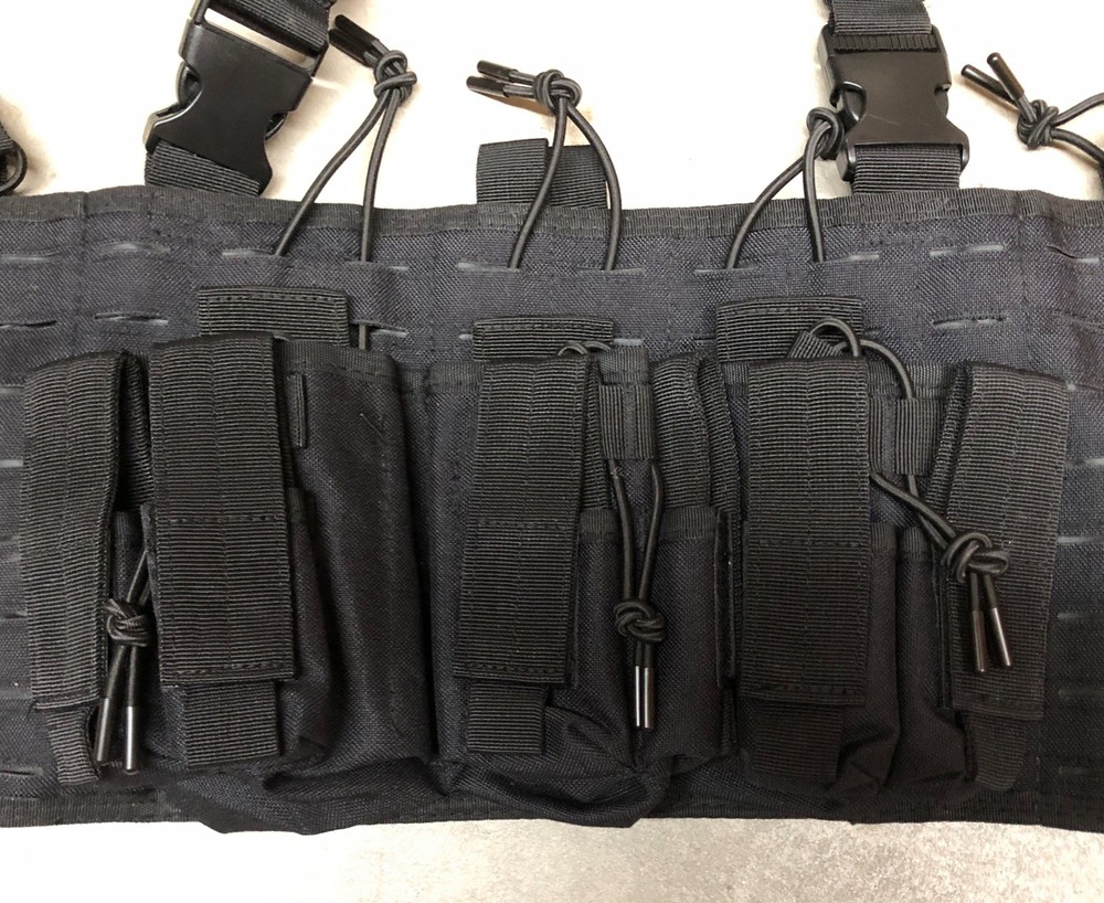 Recon Chest Rig With Built-In Mag Stacker - Black