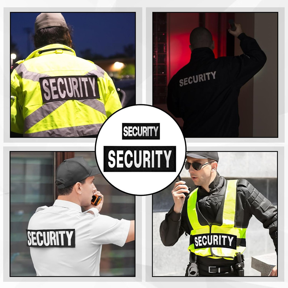 Security Patch, 2 Pcs Reflective Security Hook and Loop Patch for Vest Printed L