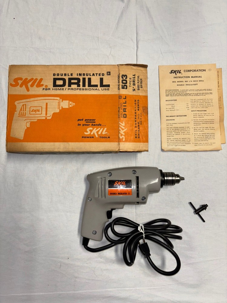 Skil Vintage Model 503 1/4” Drill “Mint Condition”