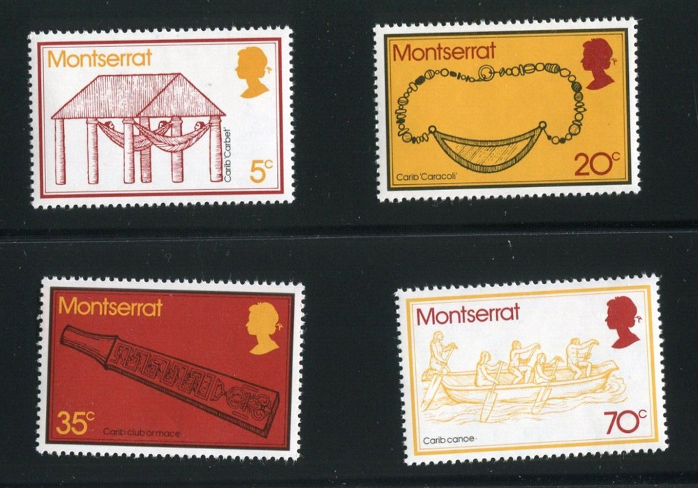 MONTSERRAT  SCOTT# 319-322 MNH  CARIB ARTIFACTS