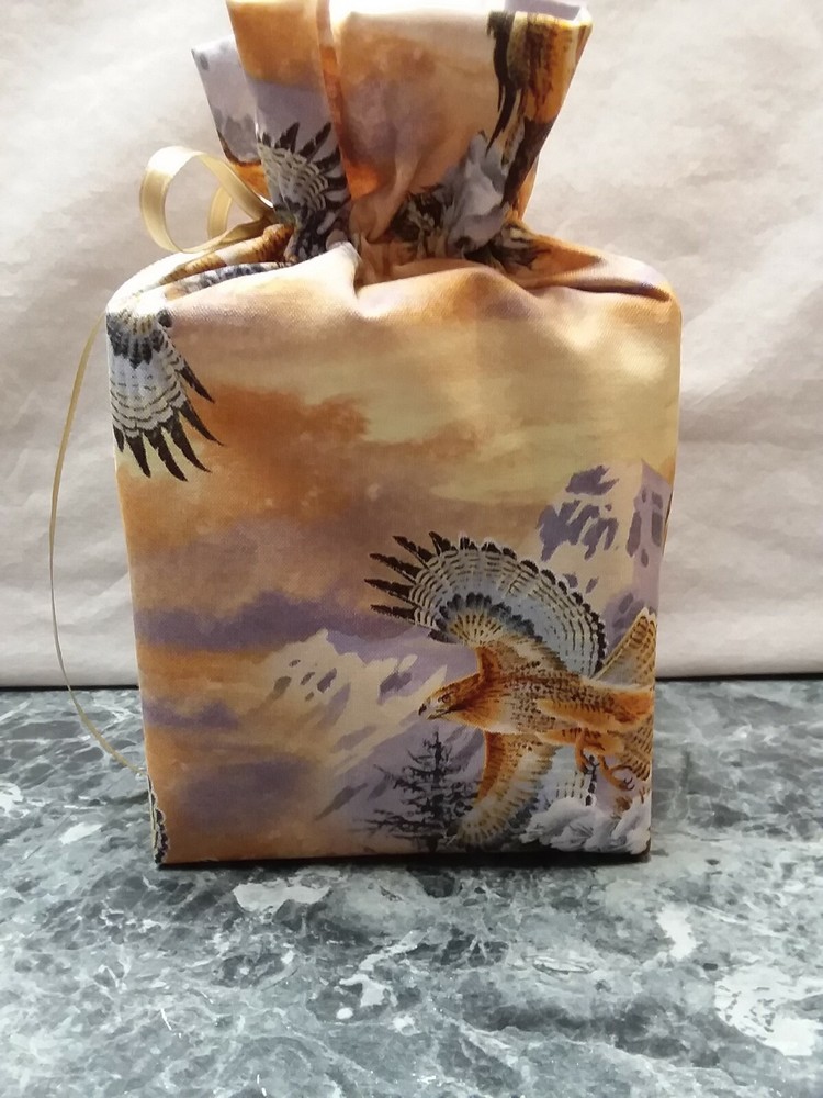 Hawks, Handmade, square tissue box cover, cotton fabric