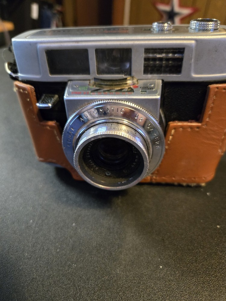 Vintage Kodak Automatic 35 Camera with Strap And Leather Case