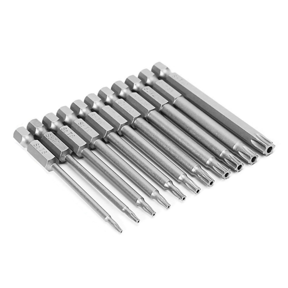Magnetic Tamper Proof Security Drill Bit Set Torx Screwdriver Flat Head 1/4" Hex